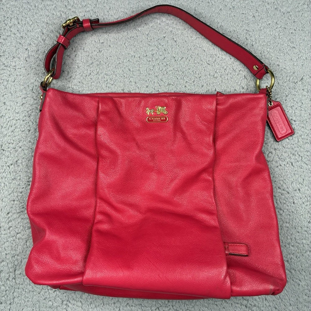 Coach Madison Isabelle 21224 Hot Pink Leather Hobo Shoulder Bag